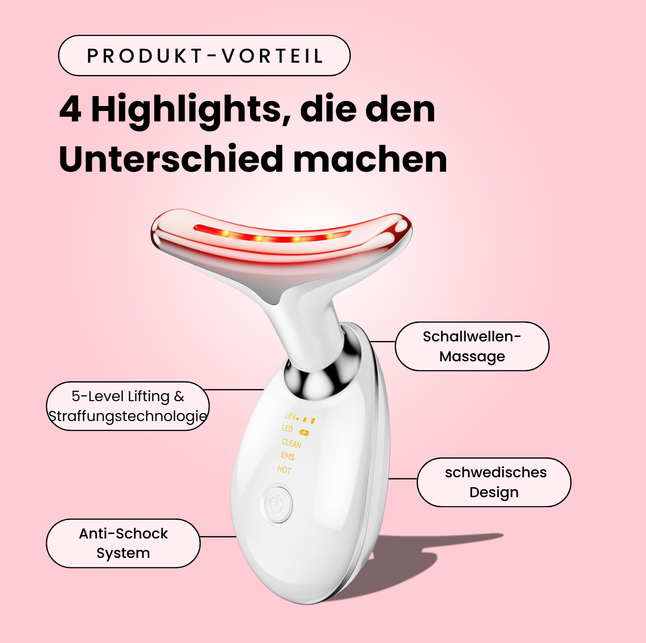 EMS & LED Lifting-Massager für jugendliche Haut